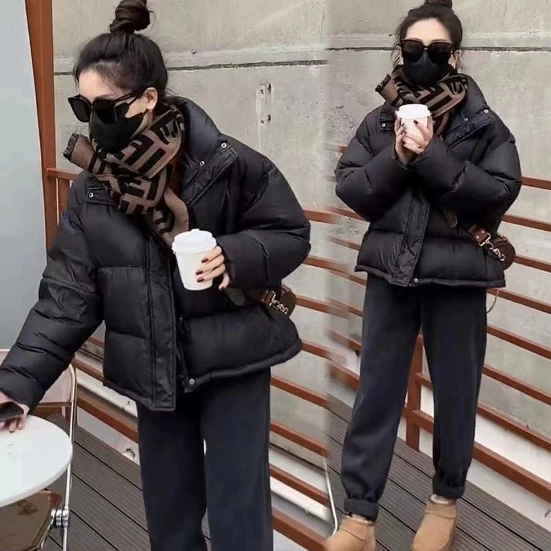江红2023秋冬短款羽绒羽绒服女大码加厚小羽绒服面包服洋气羽绒