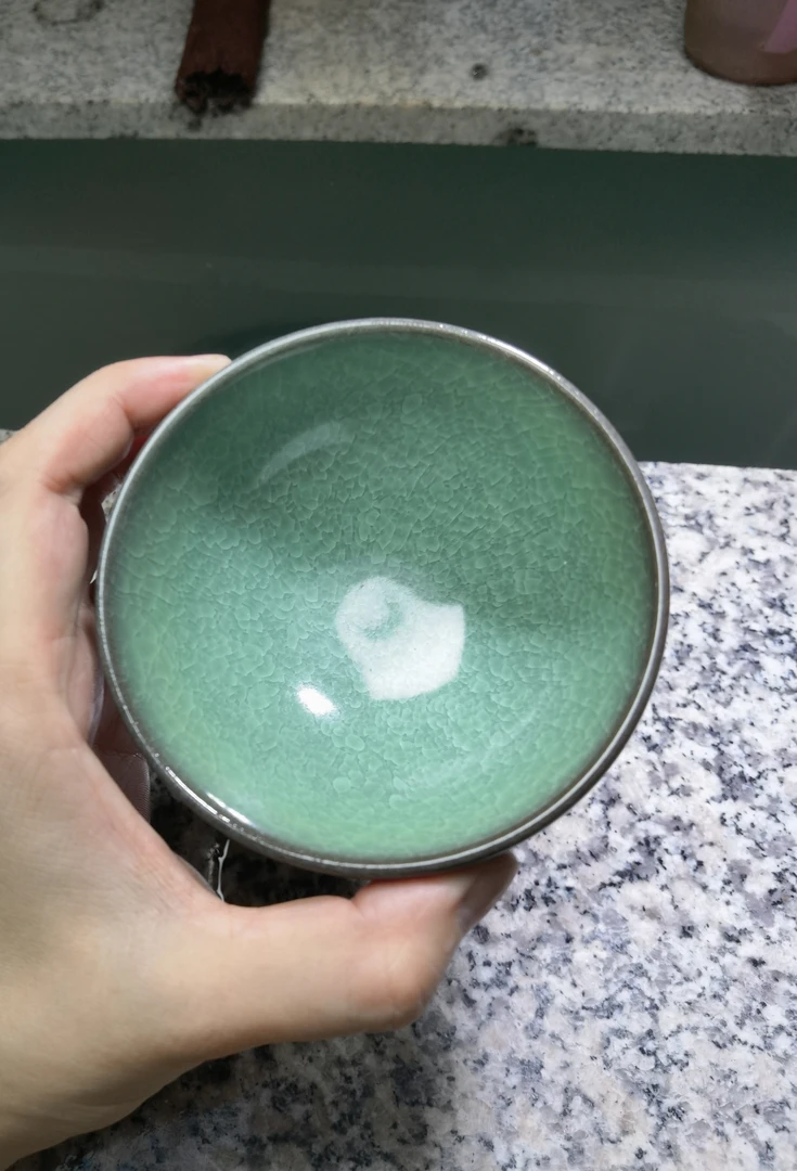 【闪购商品】天青色冰裂纹茶杯手工茶具陶瓷品茗杯主人杯3