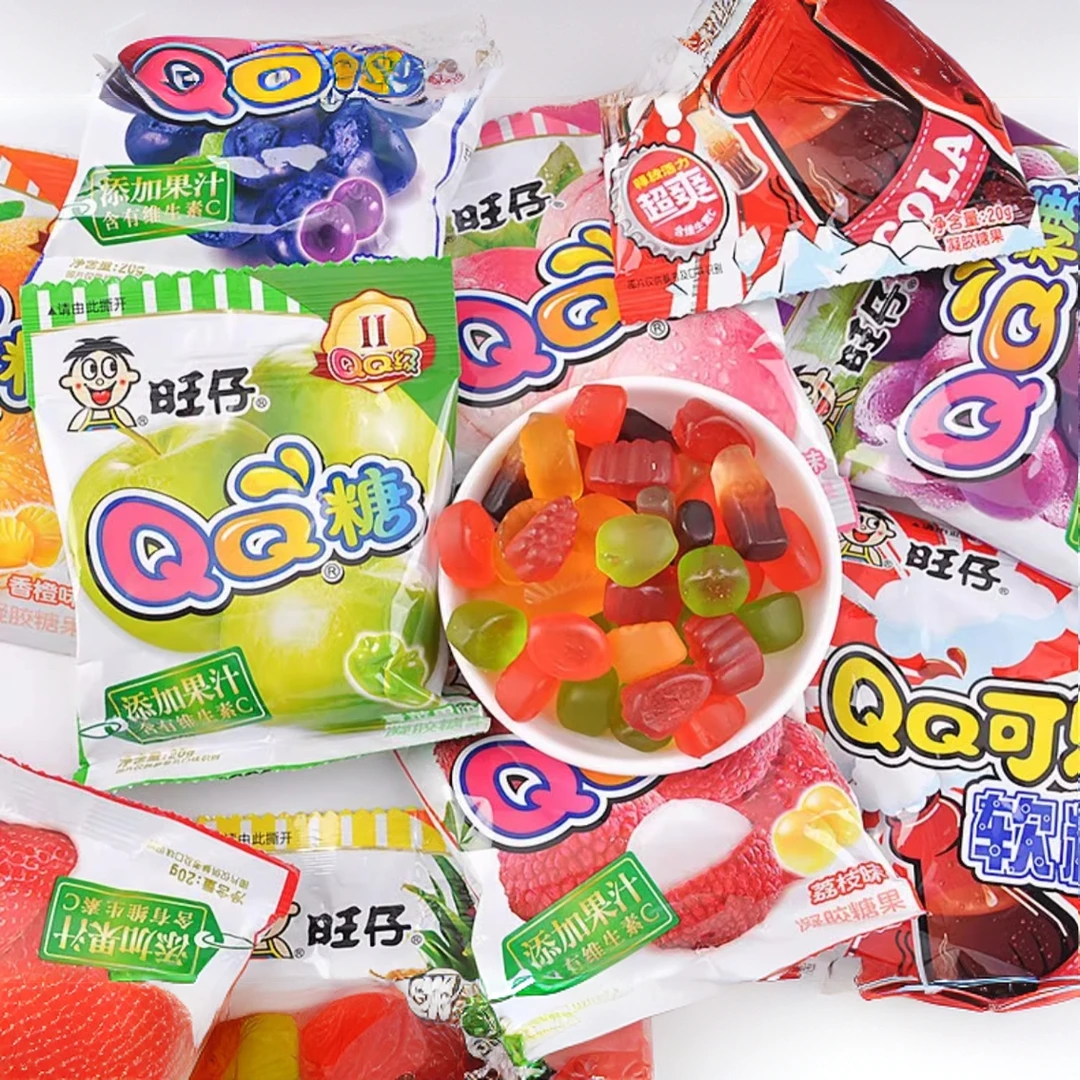 旺旺旺仔QQ糖果汁软糖多口味水果糖宝宝糖休闲零食酸甜橡皮糖小吃