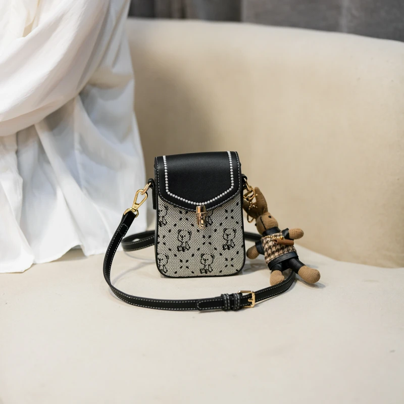 【北包包】夏季新款手机包2025百搭时尚网红可爱小熊单肩斜挎女士包