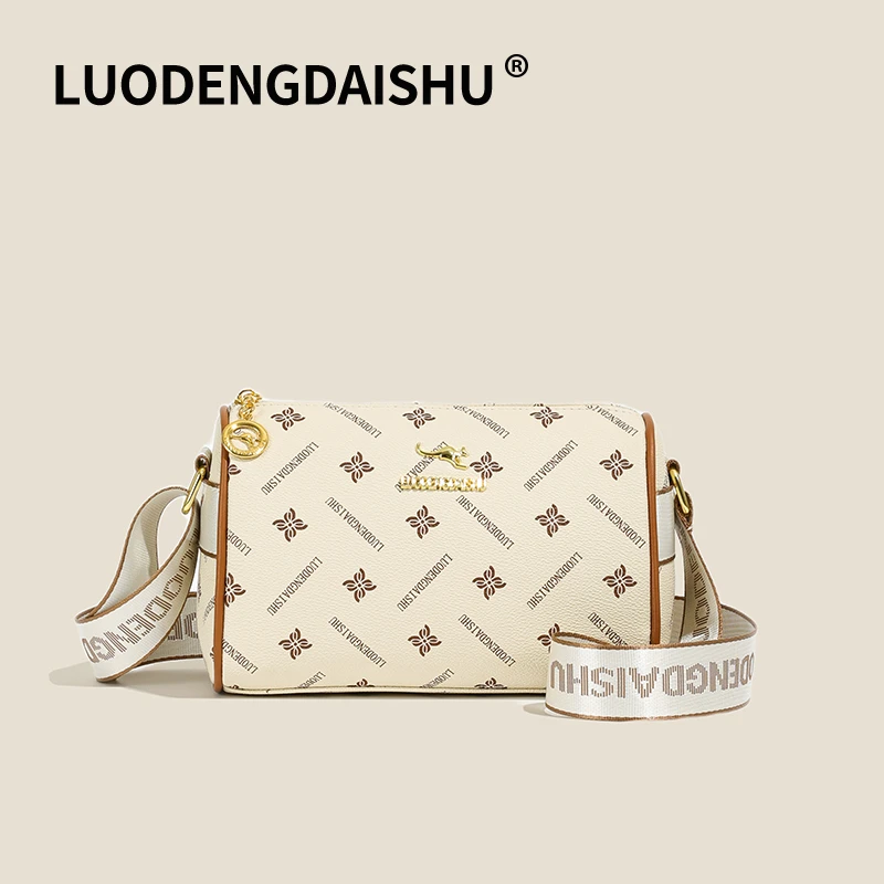 【当天发货】2025新款时尚复古印花字母单肩包斜挎枕头包圆筒筒女包