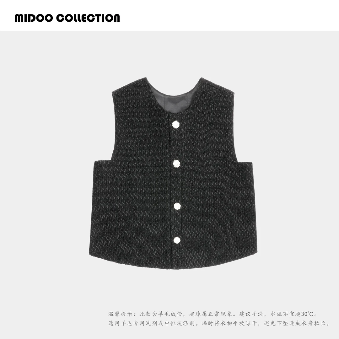 MIDOO 气质小香毛呢马甲