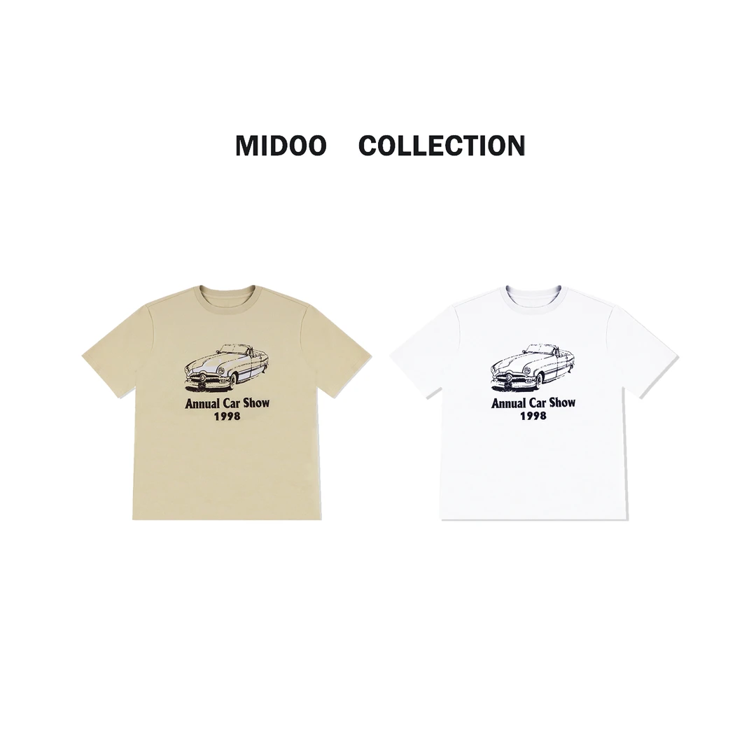 MIDOO Wellbeing 2024 美式复古汽车印花T恤