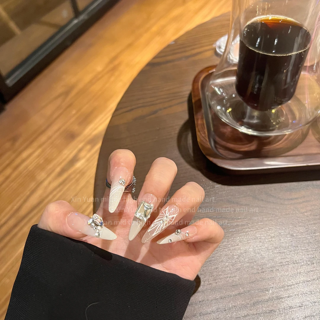 「冰翼」奇思妙想 Nail｜33加长尖圆 纯手工定制｜可拆卸穿戴甲