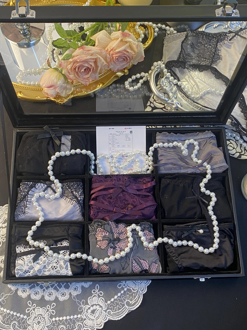 8条装沉鱼落雁女士法式轻奢蕾丝内裤时尚性感中腰低腰无痕舒适