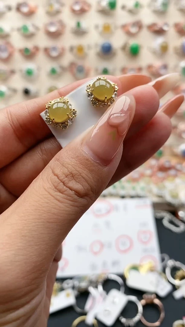 【闪购商品】翡翠耳饰银S925镶嵌222222    2+