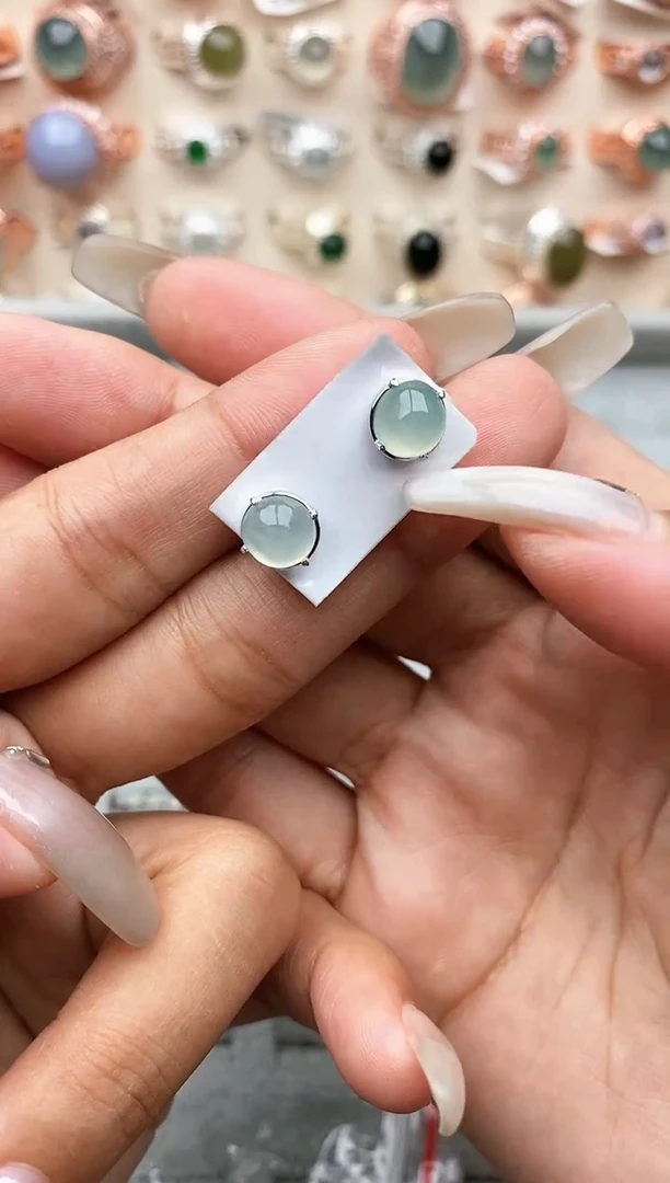 【闪购商品】翡翠戒指银S925镶嵌55555 6+