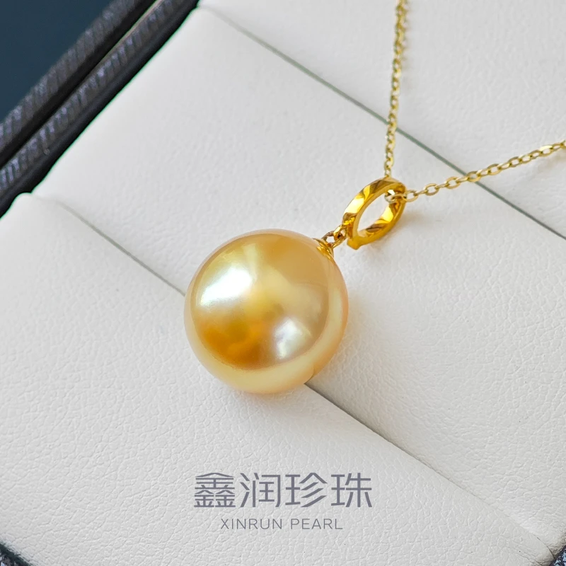 南洋海水金珠吊坠18K金镶嵌12-14MM（单吊坠不含链）经典多样性发一