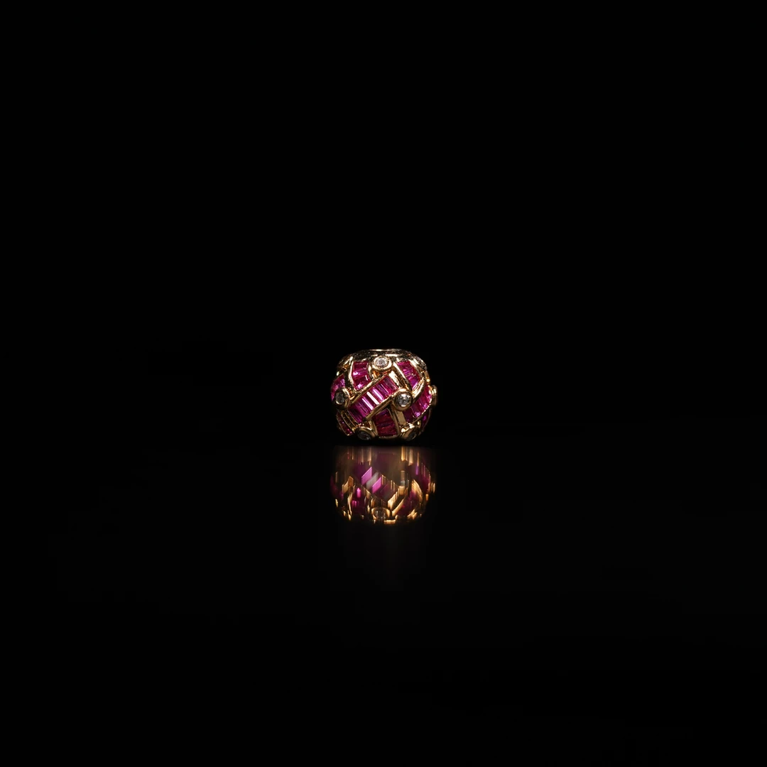 满钻电线珠设计款  红宝款10x9.2mm 百搭配饰 127