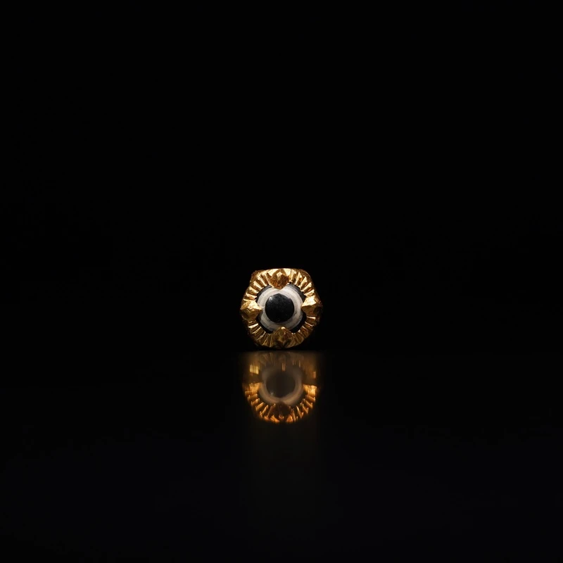 925银银制品 鬼眼魔瞳 8.5mm镶嵌银镀金 134