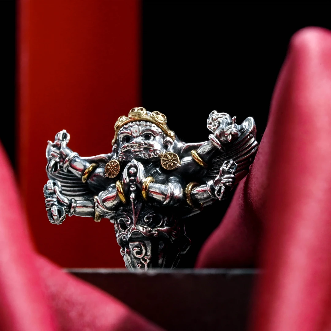 925银银制品 四臂 大鹏鸟三通 百搭配饰 27*22mm 232