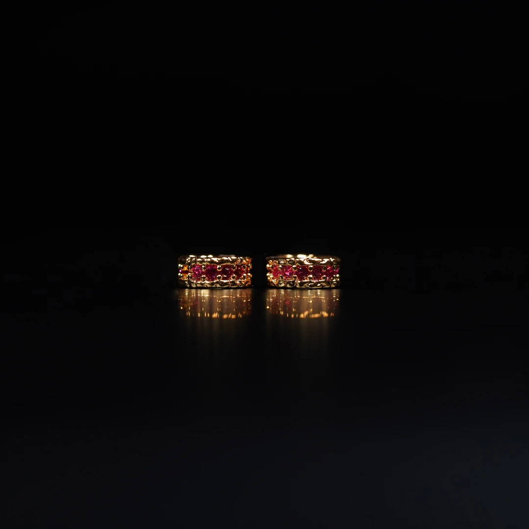 925银银制品 熔岩隔片 百搭配饰一对  7mm 076