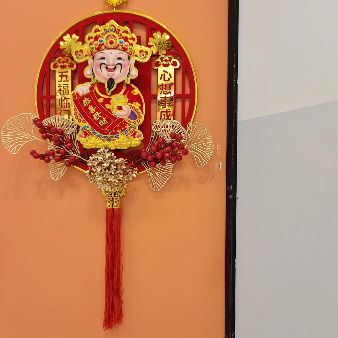 2025年新款大号38cm喜庆摇头财神福气满满节日装扮喜庆挂饰