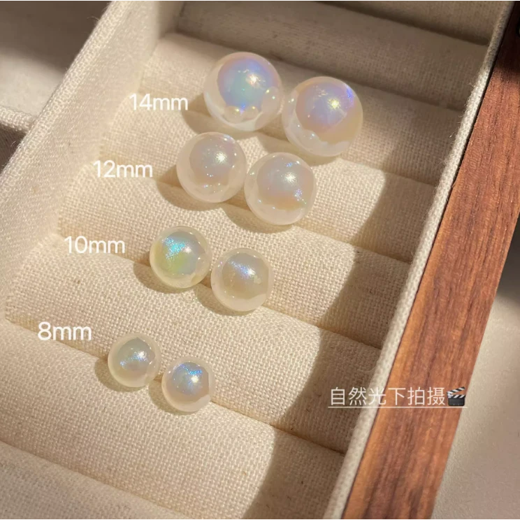 梦幻星河~幻彩人鱼姬珠珠耳钉女小众设计感韩国耳环时尚个性耳饰