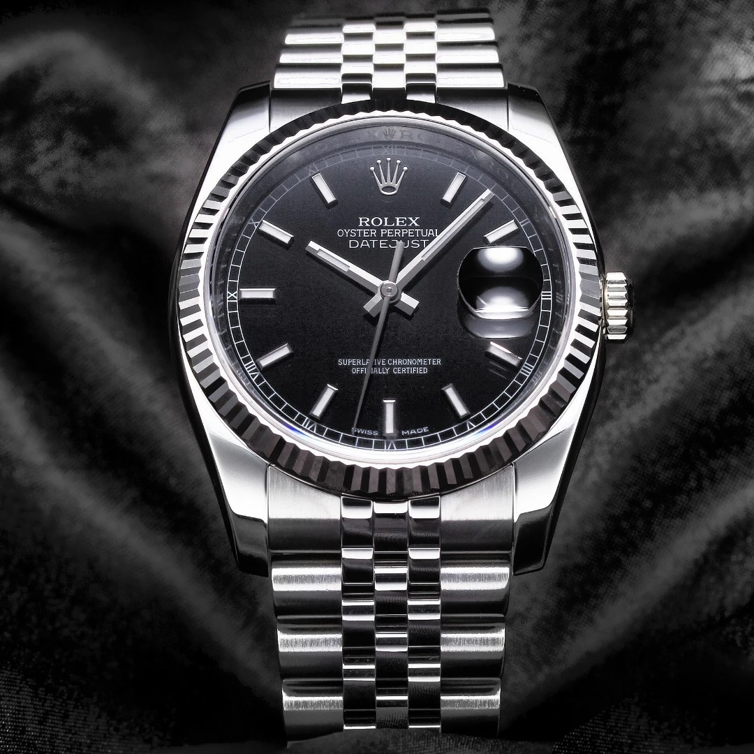 99新 Rolex/劳力士 日志型/单表/自动机械/男表116234黑盘差价
