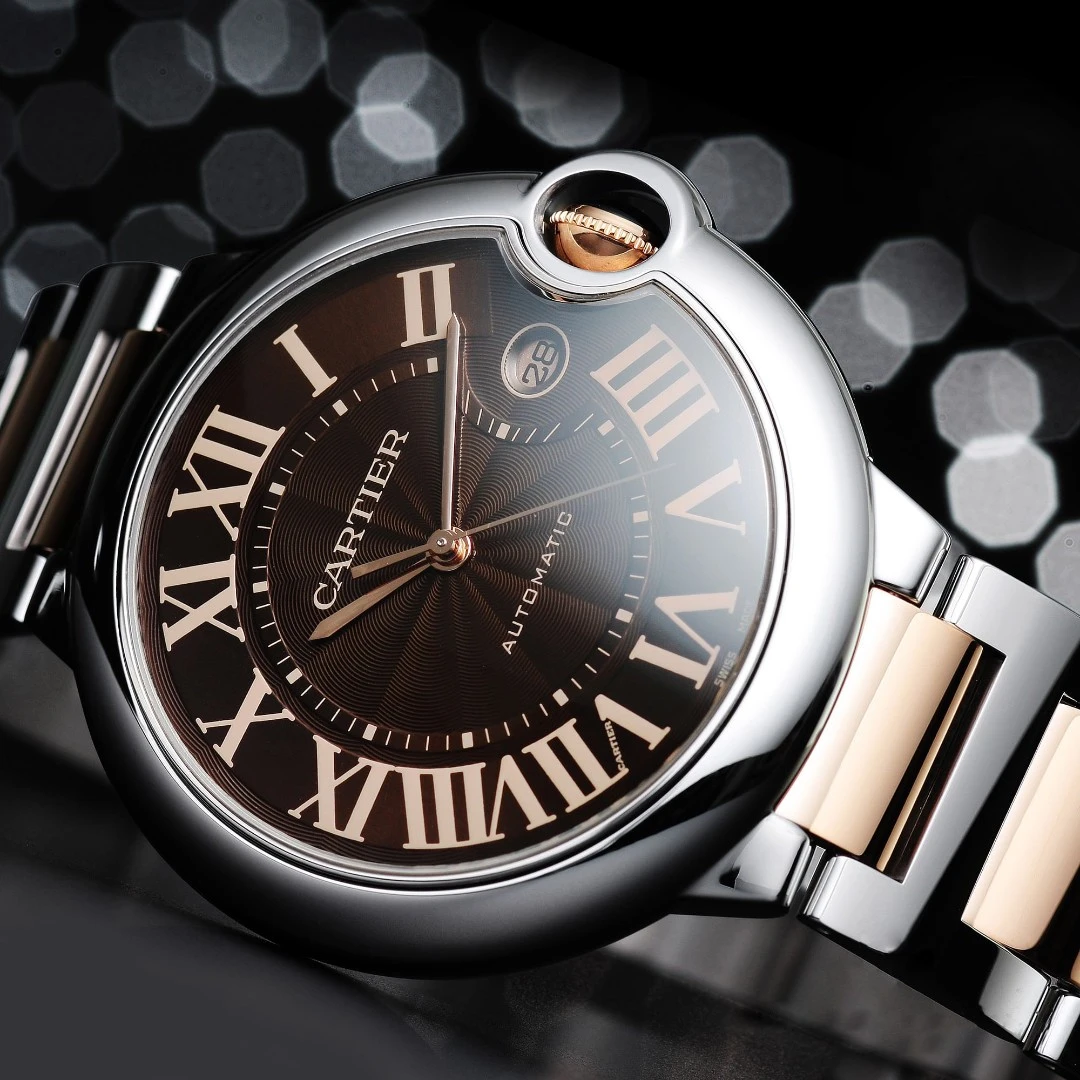 99新 Cartier/卡地亚 单表/蓝气球/间金/自动机械男表W6920032