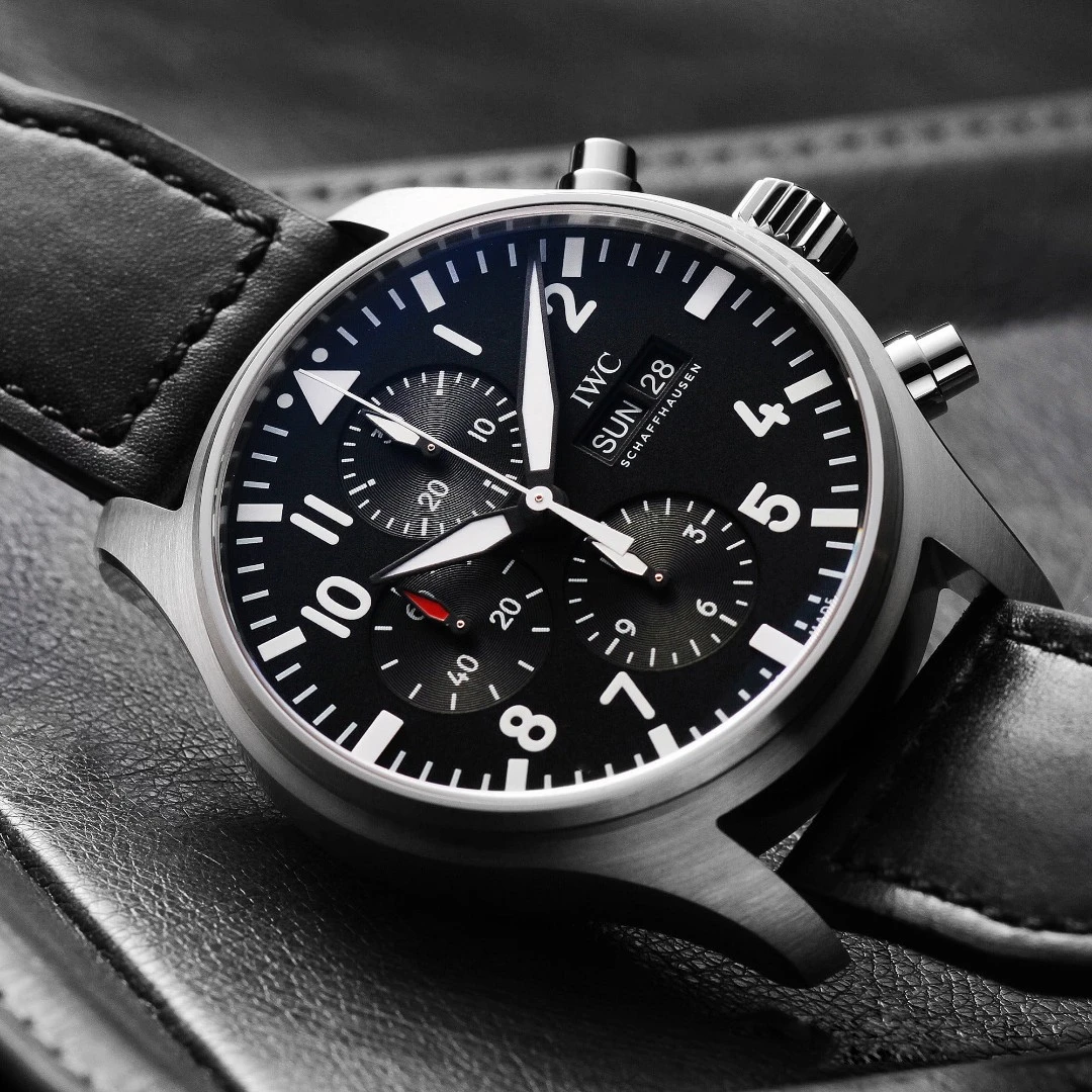 99新 IWC/万国 盒证飞行员自动机械男表IW377709多功能计时腕表