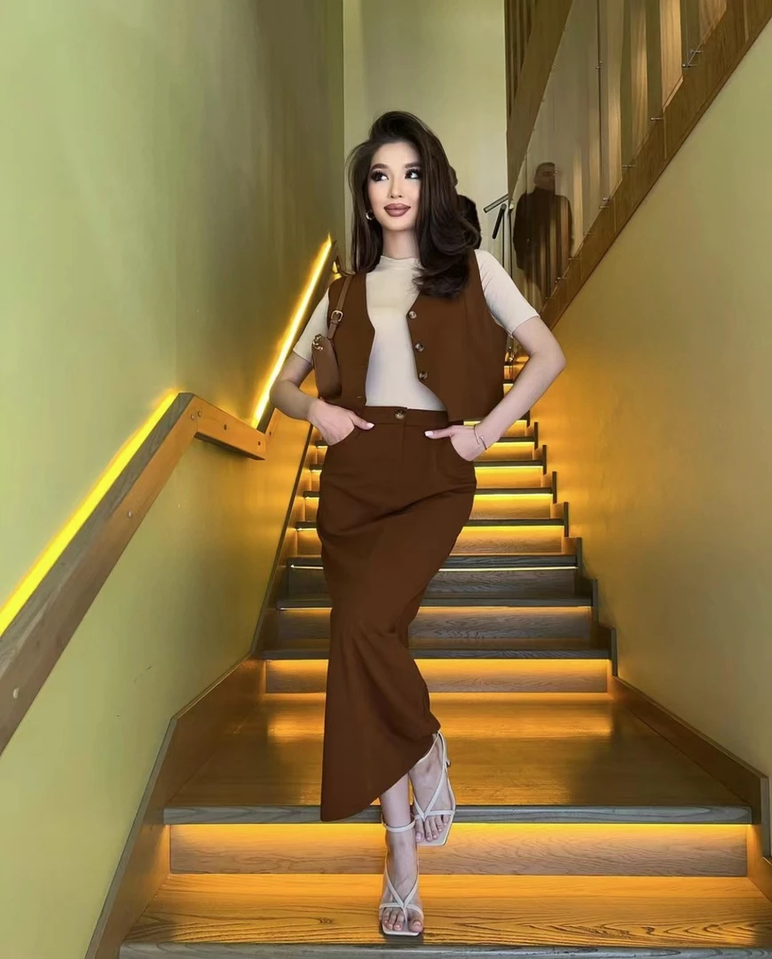 高级马甲套装裙（俄罗斯订单款）时尚休闲百搭