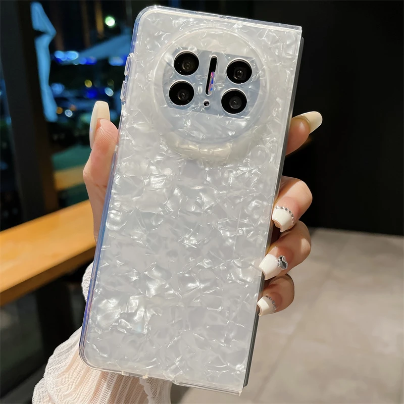 彩色贝壳纹折叠手机壳适用华为MATEX6透明星空matex5软边简约创意