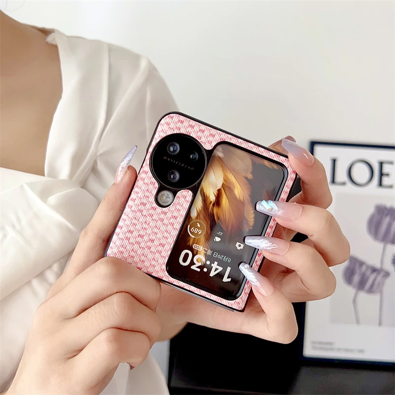 ins编织纹适用OPPO Find N3flip折叠屏手机壳 N2flip女款时尚网红