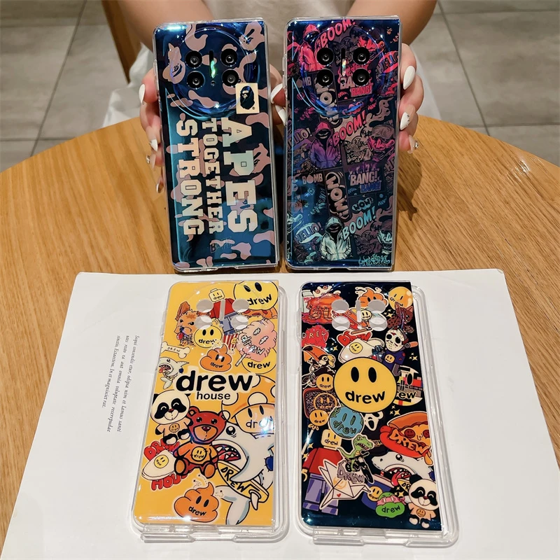 潮牌炫酷字母华为matex5折叠手机壳个性复古MATEX3国潮壳蓝色