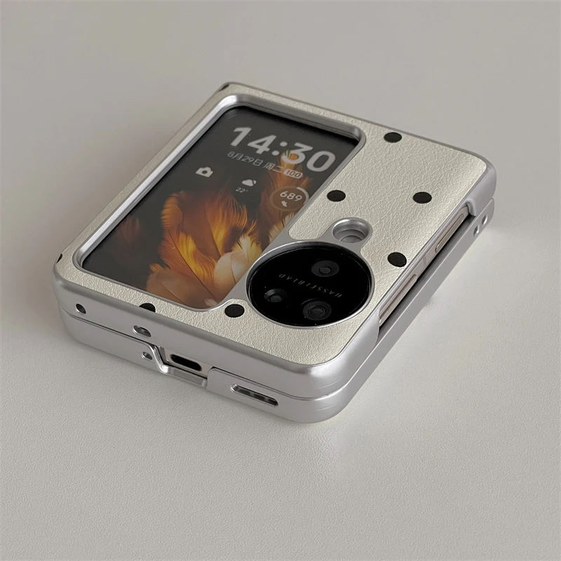 简约ins波点适用OPPOfindn3flip新款折叠手机壳电镀N2FLIP手链硬