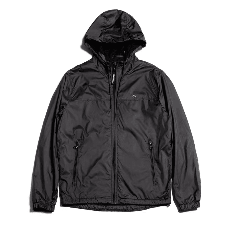 Calvin Klein/卡尔文·克莱恩黑色男士夹克外套连帽防水保暖 直邮