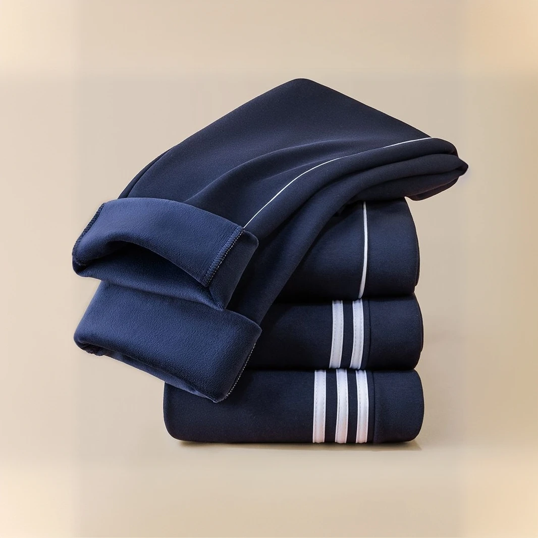 男女中学生运动裤冬季加绒加厚校服裤子一条杠两杠小学生儿童校裤