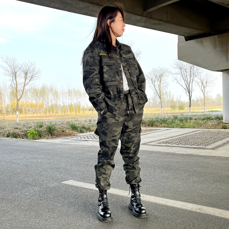 工作服春夏薄款纯棉耐磨防烫工装户外长袖男士迷彩劳保服弹力透气