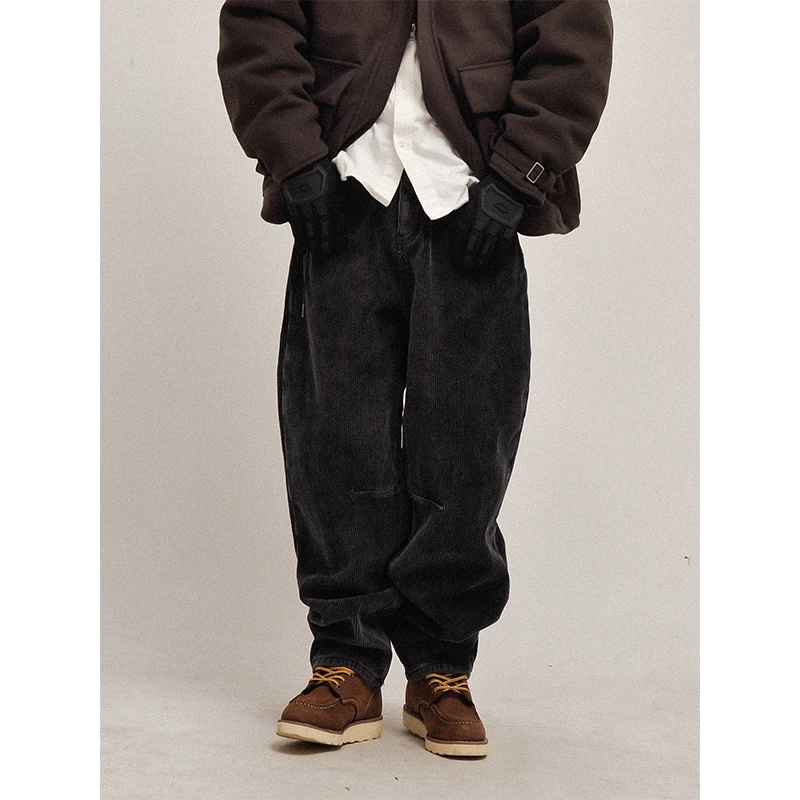 粗坑条灯芯绒！冬季氛围感！复古百搭加绒加厚水洗做旧保暖休闲裤