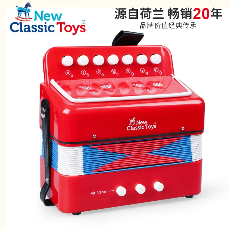 荷兰儿童手风琴红色可弹奏乐器学习男女孩音乐演奏益智早教玩具