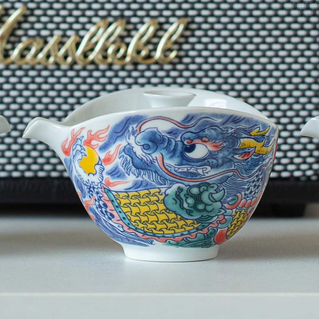 昨明神龙献宝手抓壶国潮国风原创设计景德镇茶具自用送礼