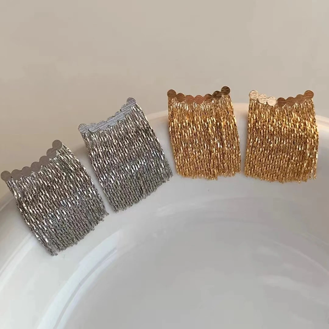 铜合金耳饰 独特夸张长款耳环小众个性气质高级感显脸小D3流苏