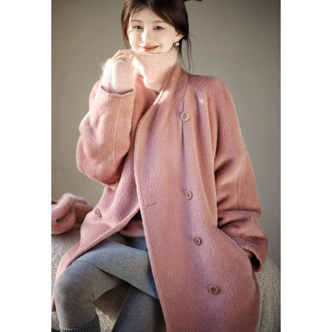 【赵大喜】镇店苏力001大衣 | 新款粉色苏力羊驼大衣女