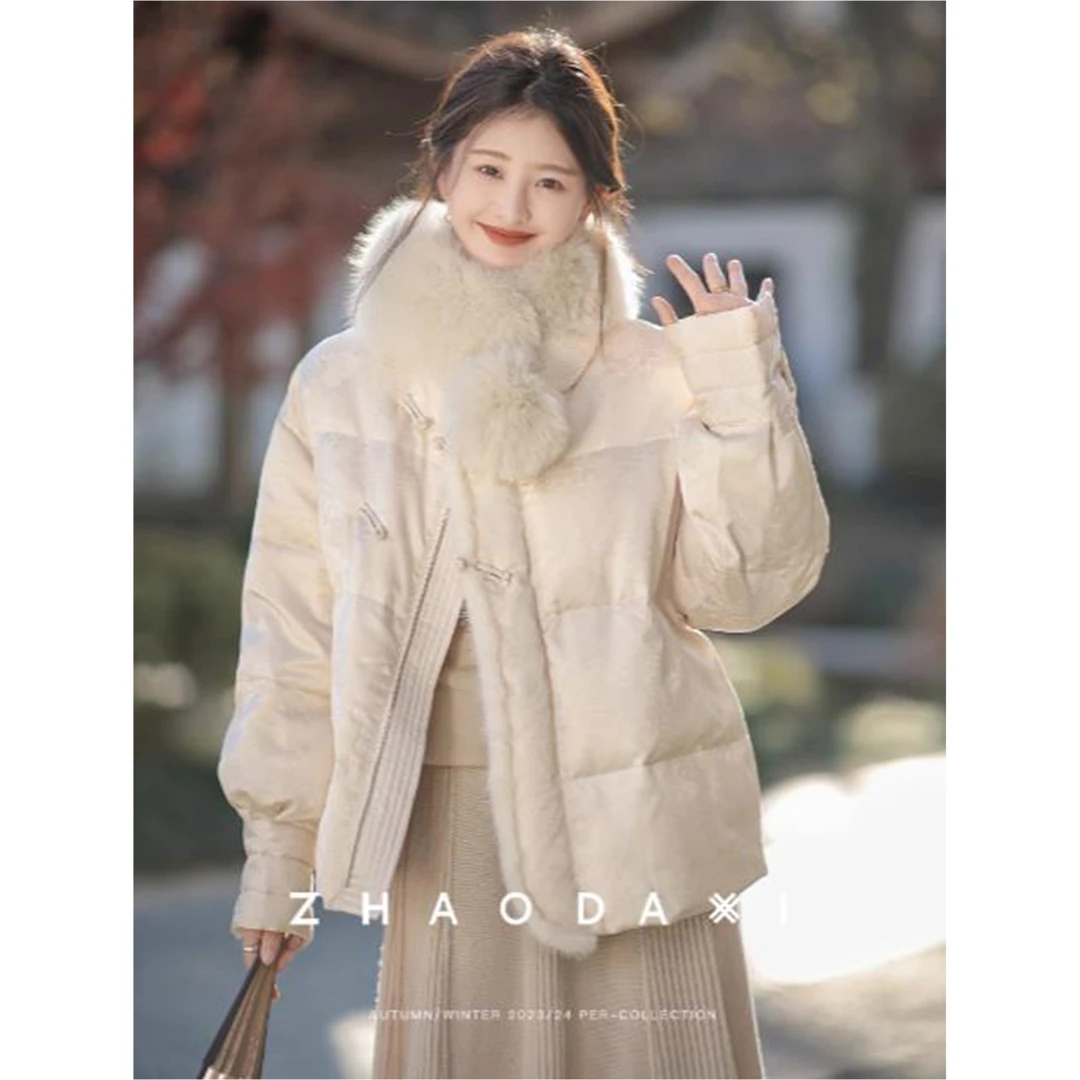 【赵大喜】小雪球毛领围脖｜2024秋新款防风保暖毛球狐狸毛领