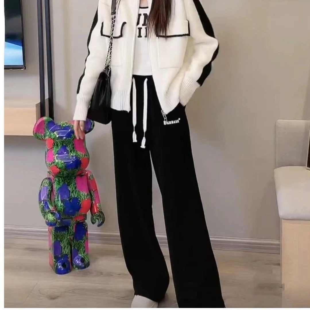 秋冬休闲裤春季卫裤小香风运动长裤显瘦百搭阔腿裤气质高腰