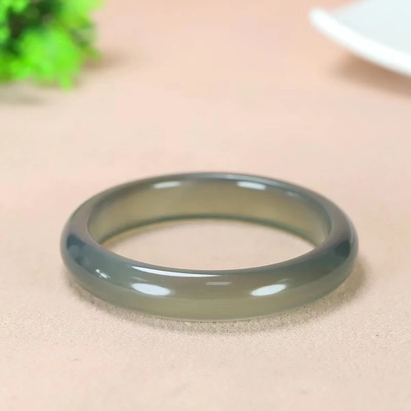 非金属珐琅手镯 灰色手镯女款测量美人镯时尚圆镯平安镯通透精美