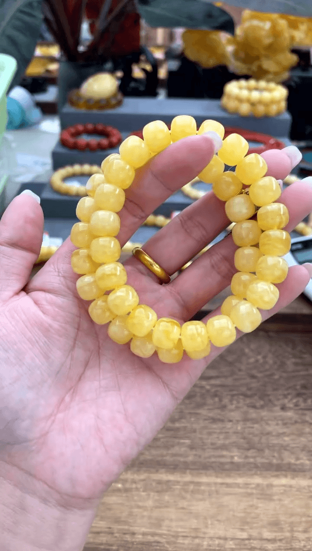 【闪购商品】蜜蜡颈饰未镶嵌W12422多样性发其中一件