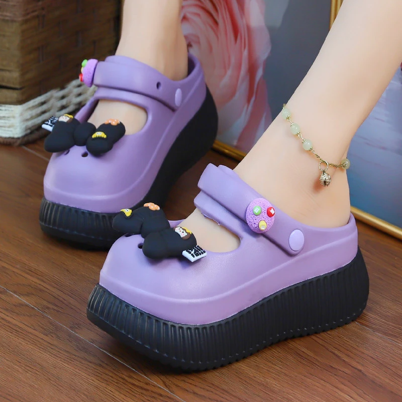 洞洞鞋夏季新款女士镂空凉拖鞋夏季甜美时尚百搭厚底防滑沙滩凉鞋