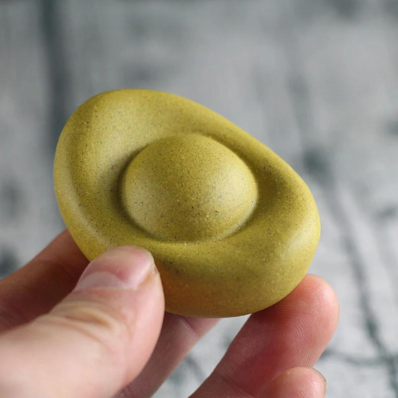 紫砂茶宠小元宝可爱可养盖置盖托潮玩装饰把玩手把件茶具配件摆设