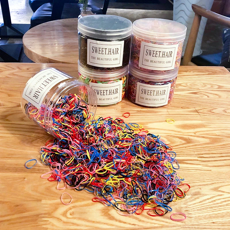 儿童一次性橡皮筋女童宝宝扎头发黑色小发圈不伤发彩色发饰头绳