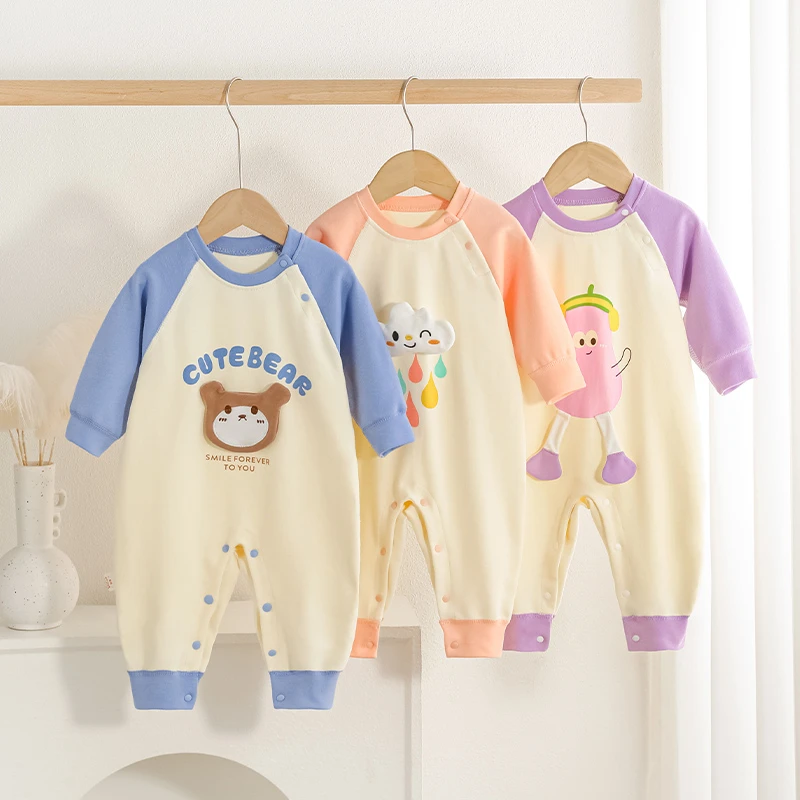宝宝外出连体衣春秋款套头洋气卡通哈衣立体造型爬服