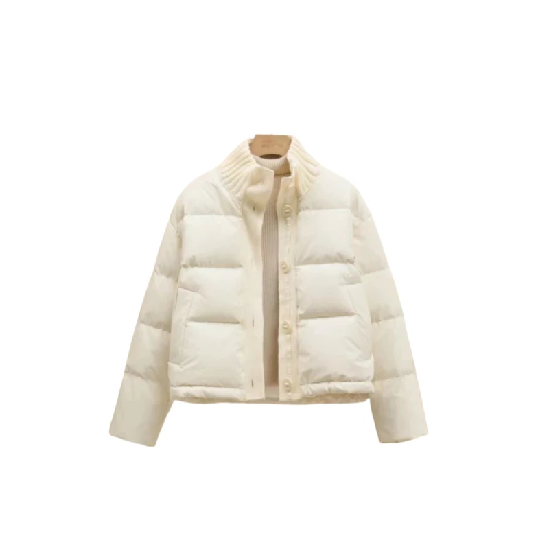 【暖冬】针织短款皮衣羽绒服A991