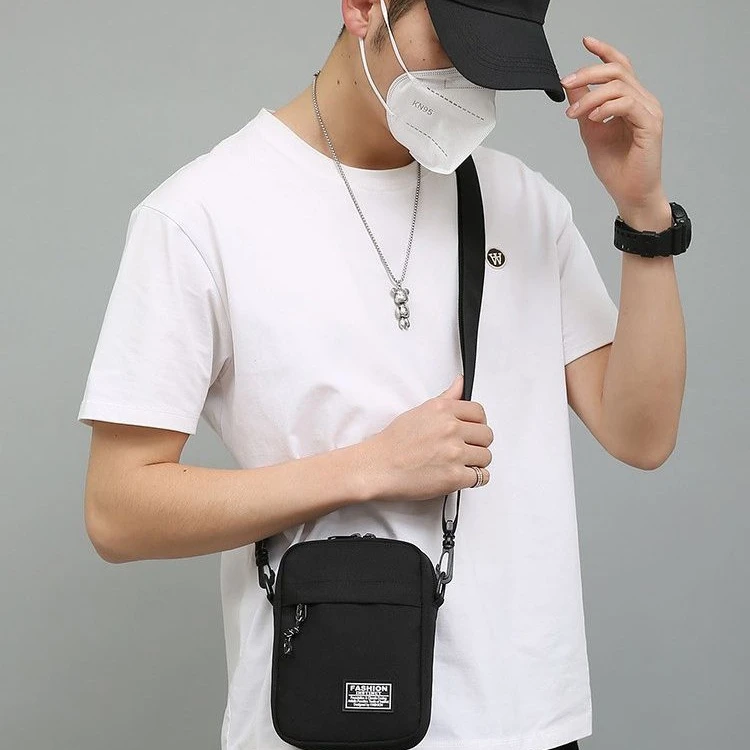 简约男士挎包时尚牛津布斜挎单肩包男款休闲斜跨背包潮手机小方包