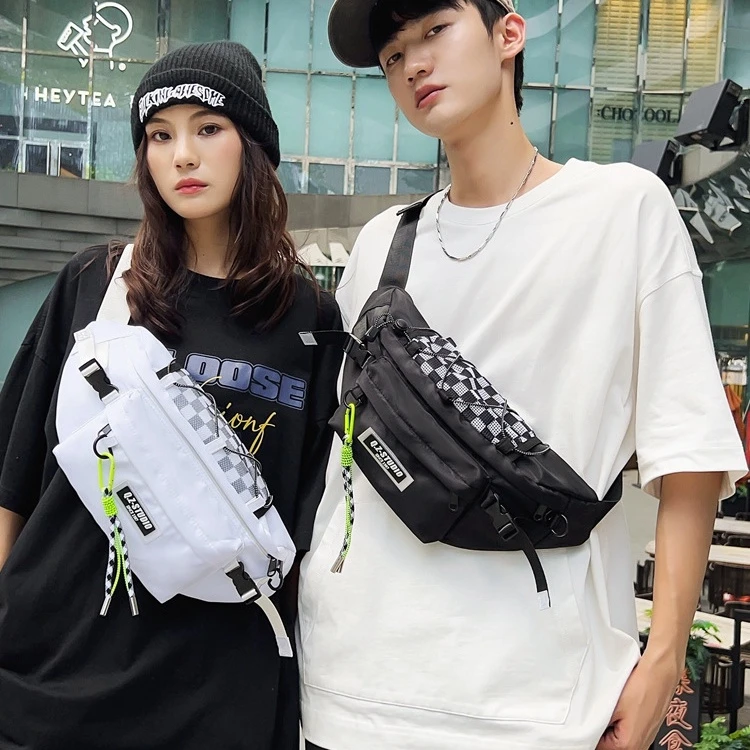 时尚胸包男潮牌小挎包男生背包百搭单肩包男士运动挎包休闲腰包