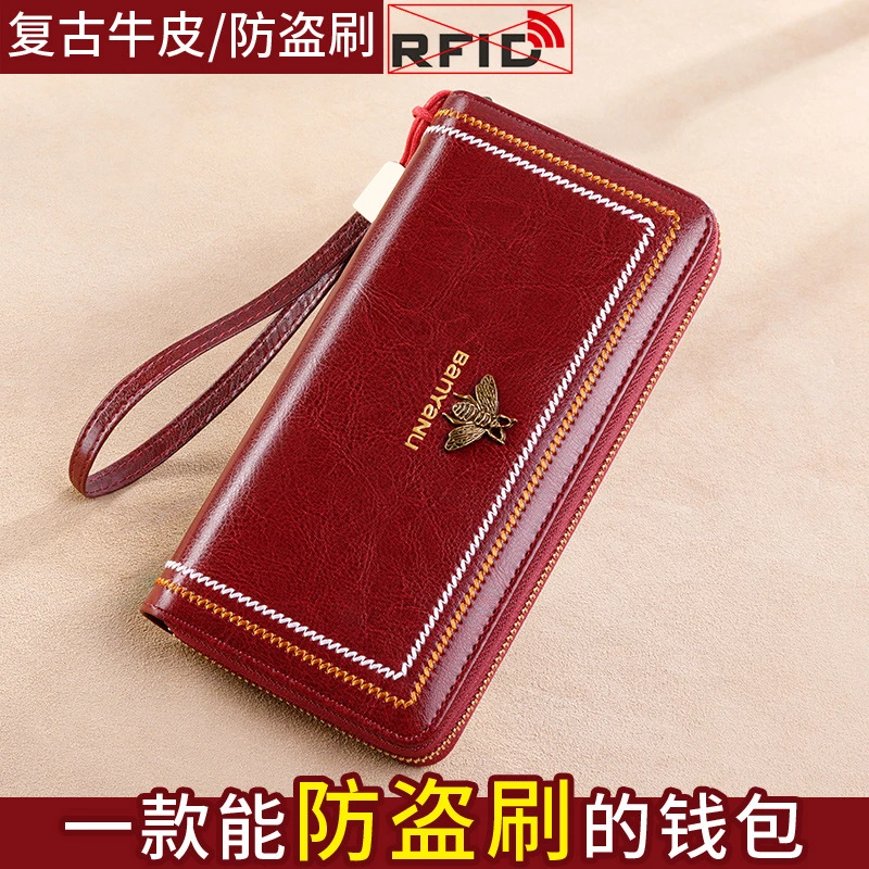 黄色招财钱包女款可放钞票长款新款真皮大容量精致招财守财钱包