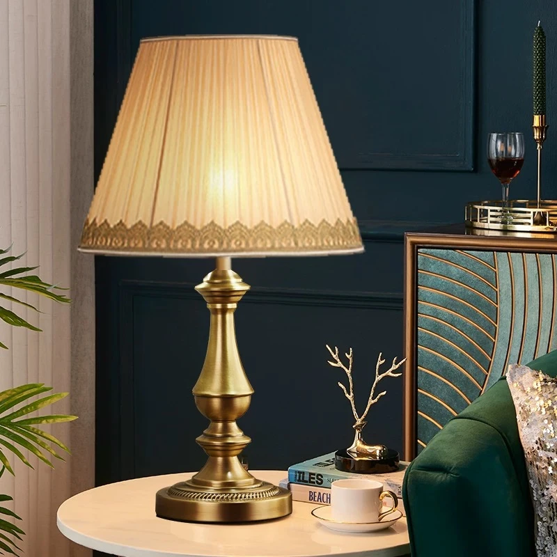 美式简约小台灯卧室床头灯轻奢现代床头柜复古欧式温馨创意浪漫