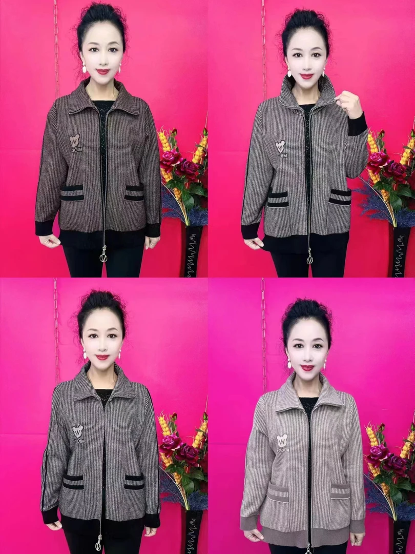 米奇翻领拉链外套-6