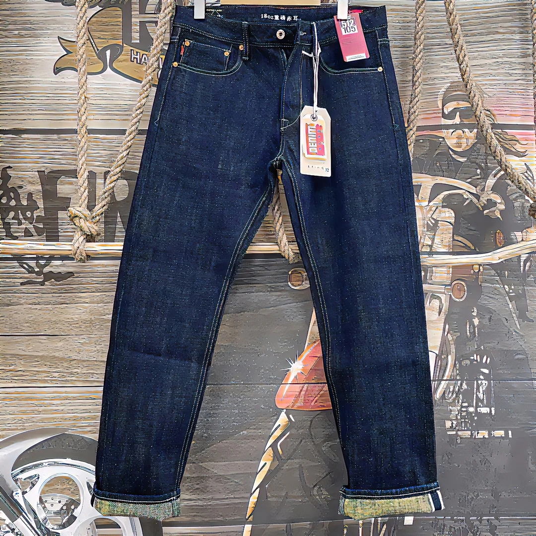 秋冬无弹18盎司重磅养牛款赤耳丹宁牛仔长裤男裤直筒原色复古1039