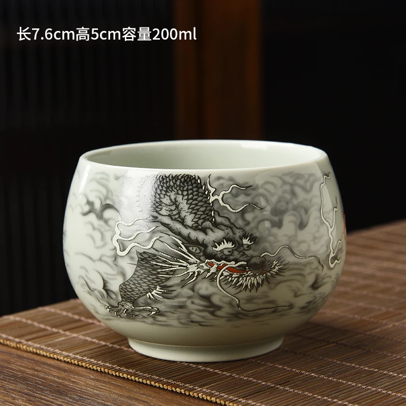 墨龙大罗汉杯男士高端茶杯主人单杯个人专用陶瓷功夫茶具